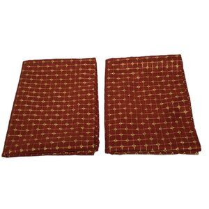 Veratex Valances 2 Rust Gold Geometric Embroidered Rod Pocket Window Treatments